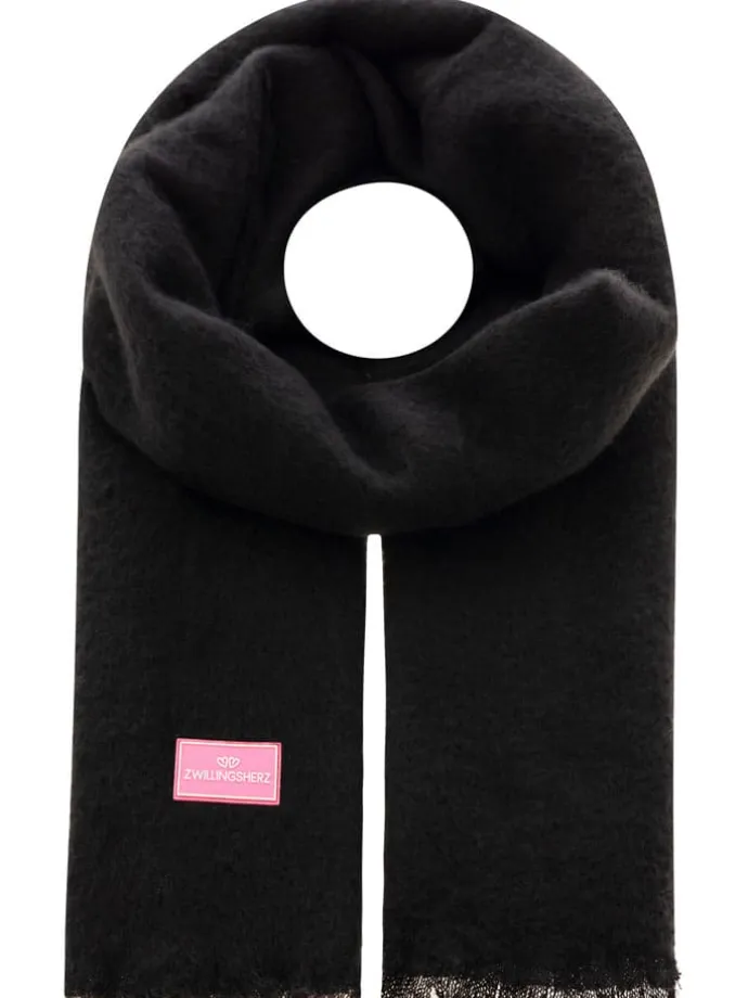 Schal "Flauschig" in Schwarz - (L)180 x (B)60 cm