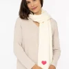Schal "Herz" in Creme - (L)35 x (B)48 cm