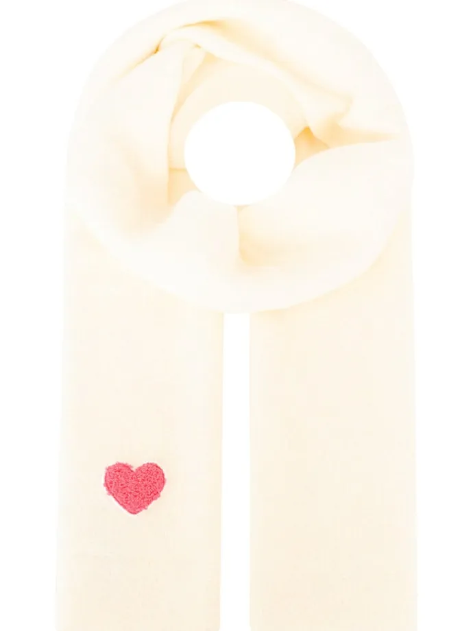 Schal "Herz" in Creme - (L)35 x (B)48 cm