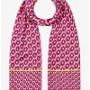 Schal in Creme/ Pink/ Lila - (L)180 x (B)70 cm