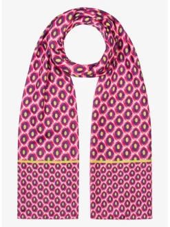 Schal in Creme/ Pink/ Lila - (L)180 x (B)70 cm