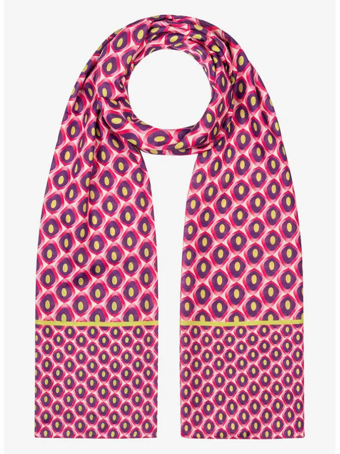 Schal in Creme/ Pink/ Lila - (L)180 x (B)70 cm
