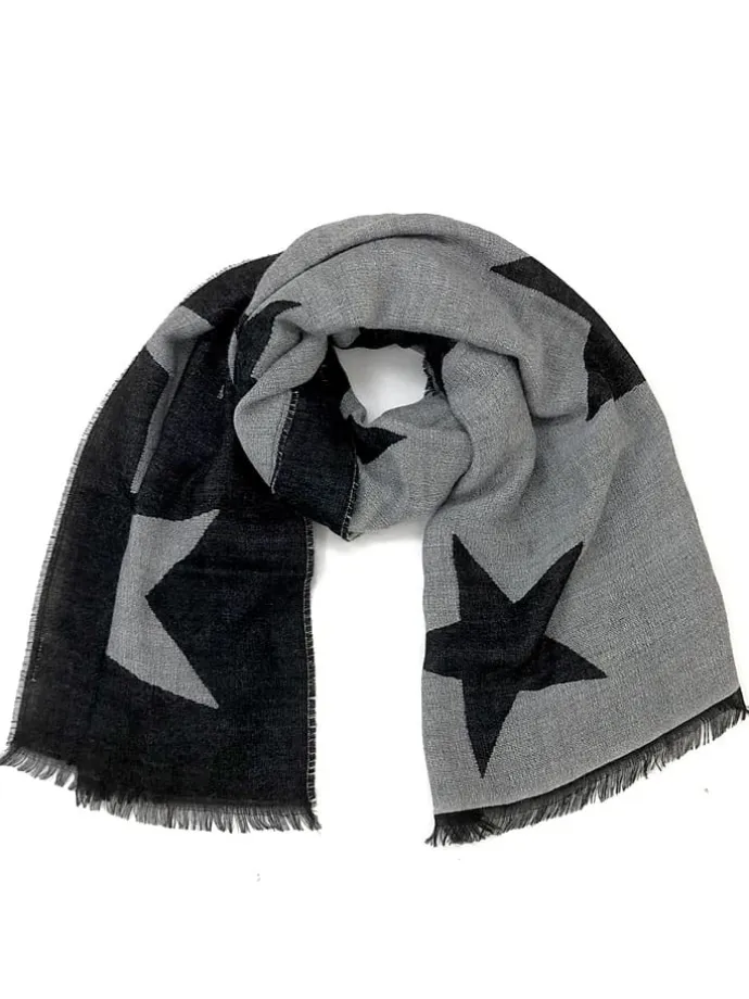 Schal in Schwarz/ Grau - (L)176 x (B)68 cm