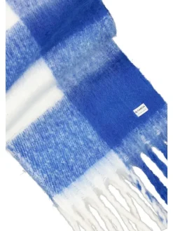 Schal in Weiß/ Blau