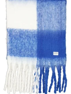 Schal in Weiß/ Blau