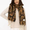Schal "Leo & Tassel" in Hellbraun - (L)224 x (B)42 cm