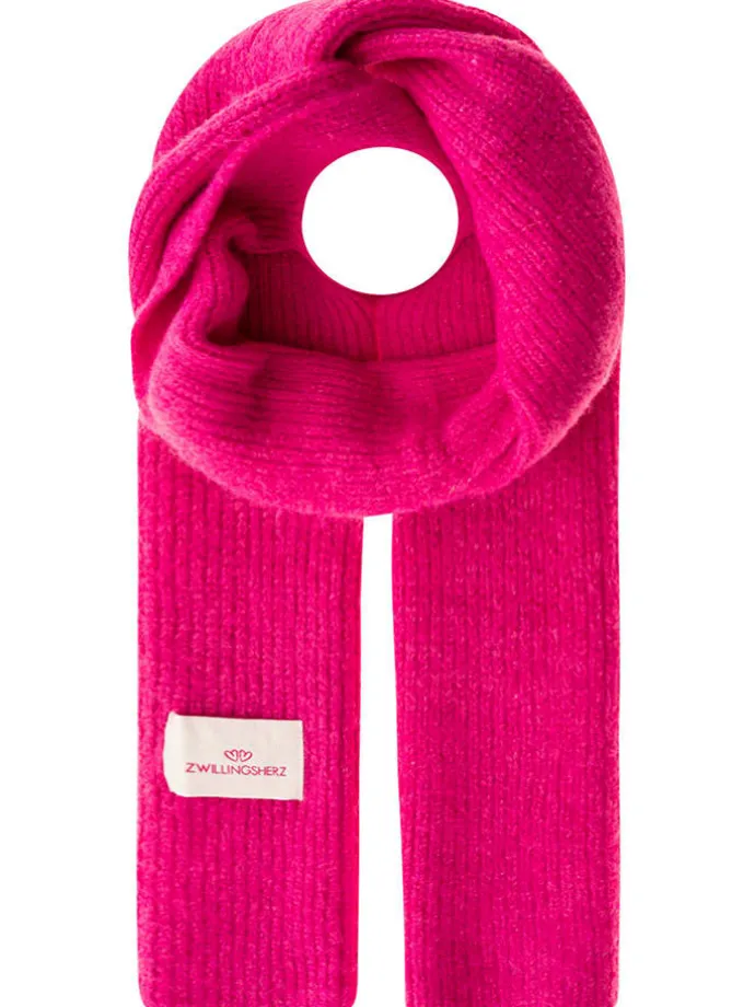 Schal mit Wollanteil in Pink - (L)200 x (B)30 cm