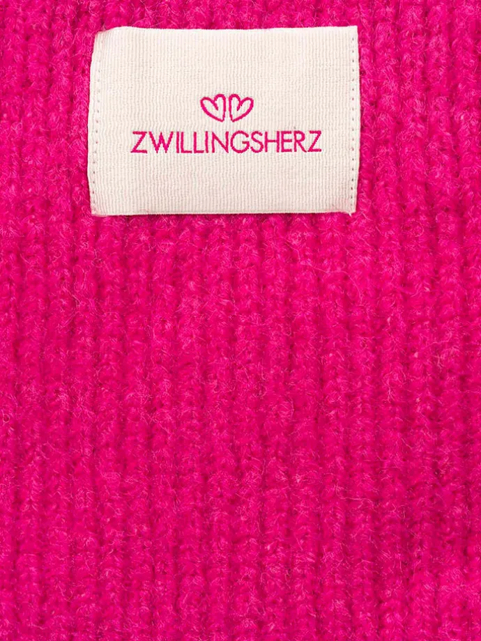Schal mit Wollanteil in Pink - (L)200 x (B)30 cm