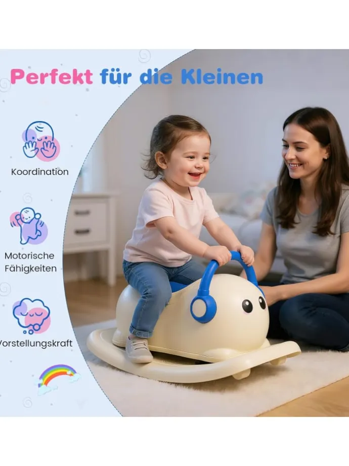 Schaukelpferd in Weiß
