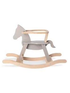 Schaukelpferd Pinolino mit Ring, grau/natur, 86 x 31 x 58 cm