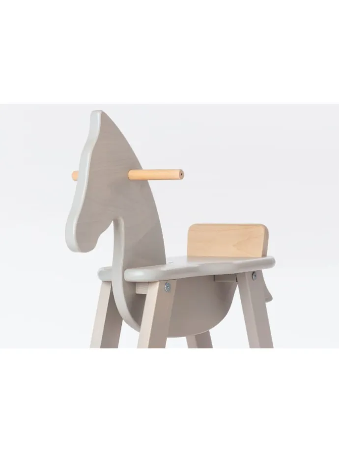 Schaukelpferd Pinolino mit Ring, grau/natur, 86 x 31 x 58 cm