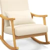 Schaukelstuhl aus Holz in Beige