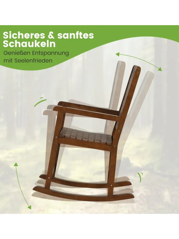 Schaukelstuhl In- & Outdoor in Braun