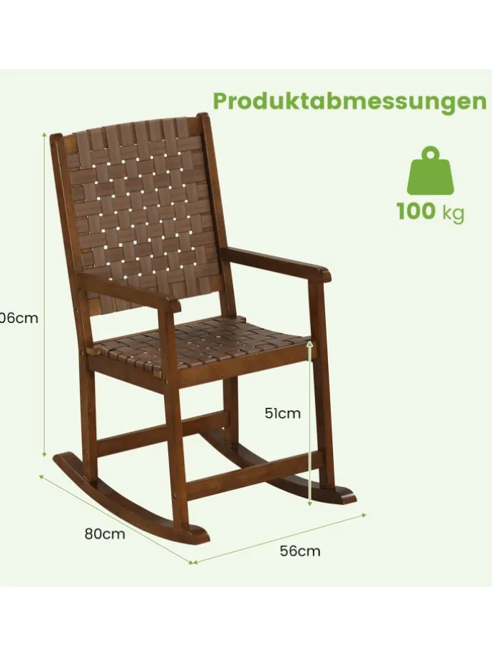 Schaukelstuhl In- & Outdoor in Braun