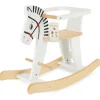 Schaukeltier aus Holz Zebra in Weiß