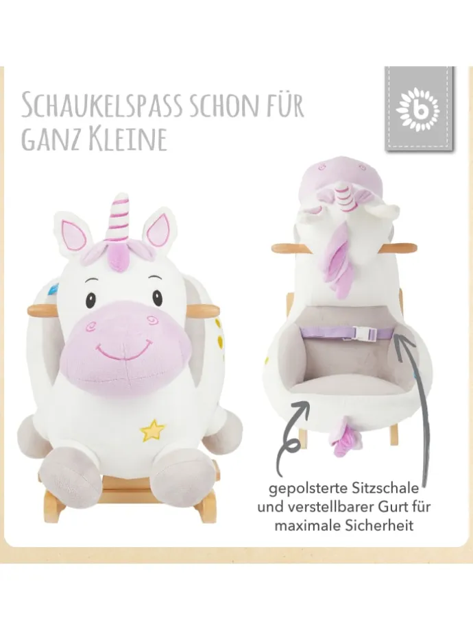 Schaukeltier Einhorn in Weiß