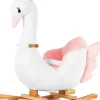 Schaukeltier Schwan mit Sitz in weiß