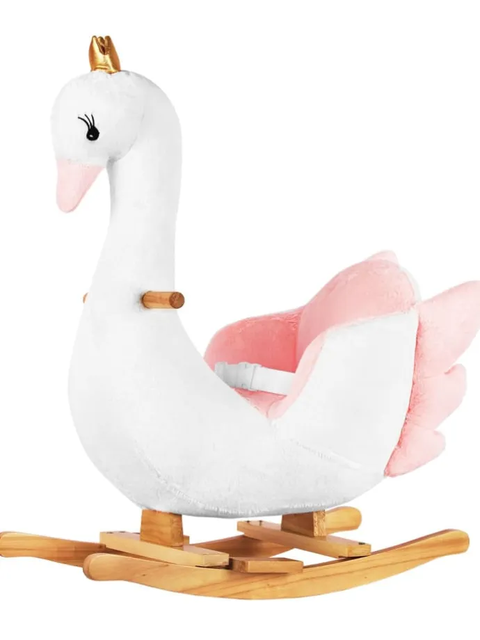 Schaukeltier Schwan mit Sitz in weiß