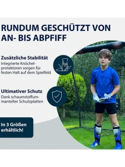 Schienbeinschützer mit Knöchelschutz in Grau