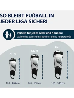 Schienbeinschützer mit Knöchelschutz in Grau