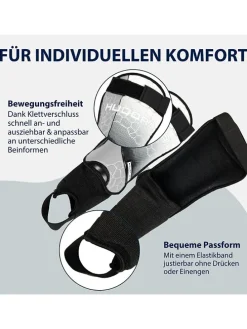 Schienbeinschützer mit Knöchelschutz in Grau