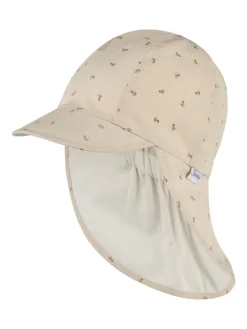 Schirmmütze mit Nackenschutz Anker in beige