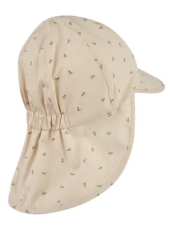 Schirmmütze mit Nackenschutz Anker in beige