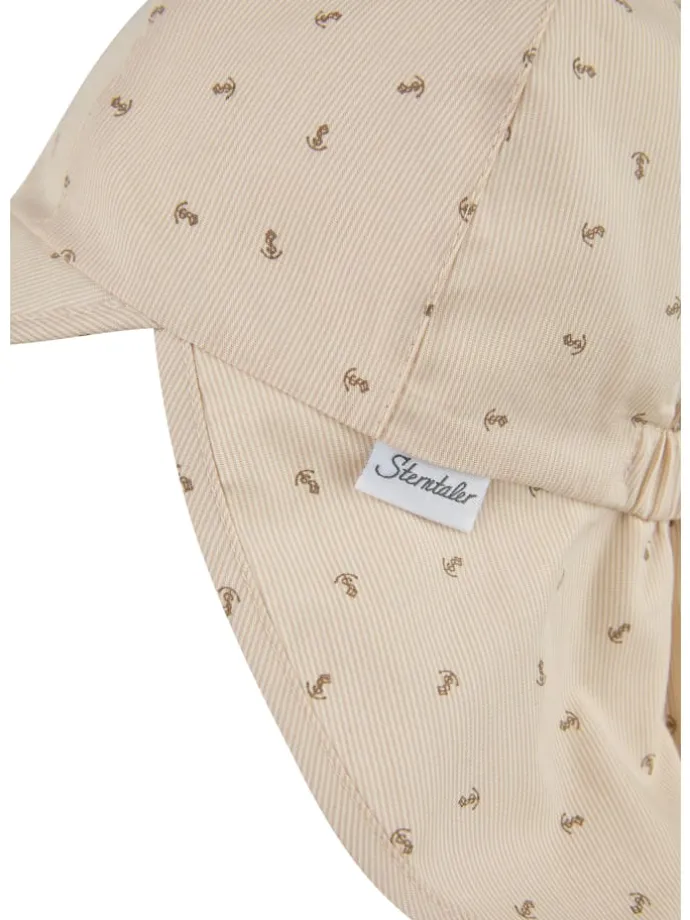 Schirmmütze mit Nackenschutz Anker in beige