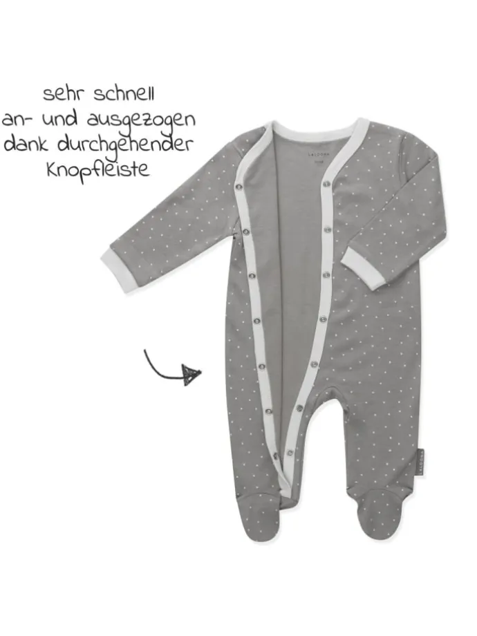 Schlafanzug 2er Pack Pyjama Einteiler - Grau in grau