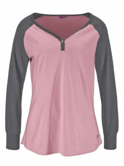 Schlafanzug in rosa-anthrazit-meliert
