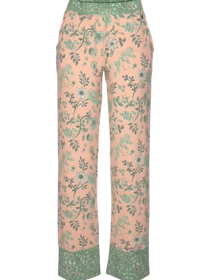 Schlafhose in rosa-schilfgrün