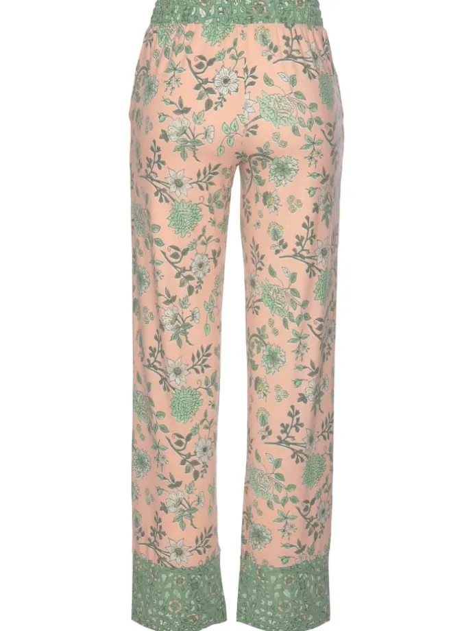 Schlafhose in rosa-schilfgrün