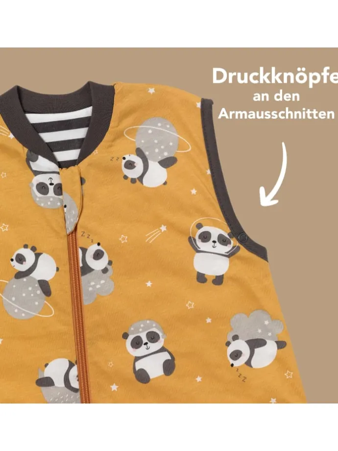 Schlafsack mit Füßen und umklappbaren Bündchen 1.0 TOG in Gold