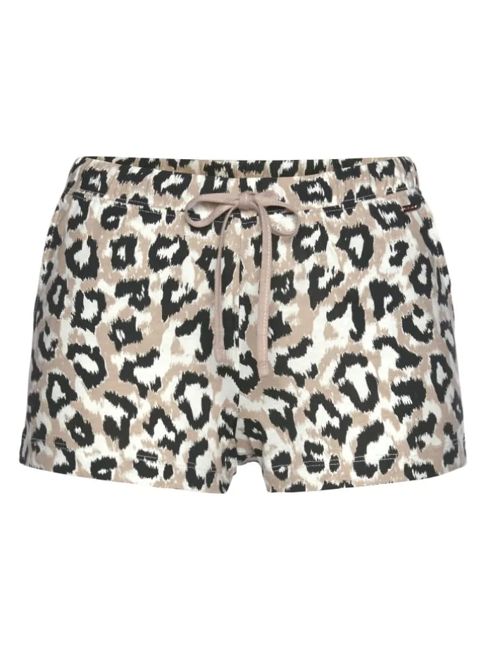 Schlafshorts in ecru-nougat-schwarz