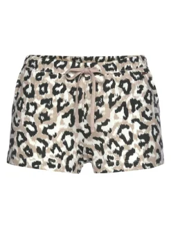 Schlafshorts in ecru-nougat-schwarz
