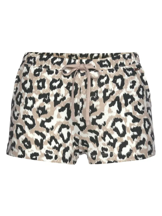 Schlafshorts in ecru-nougat-schwarz