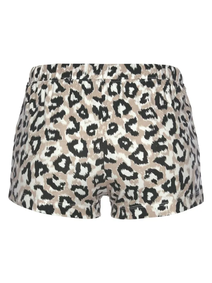 Schlafshorts in ecru-nougat-schwarz