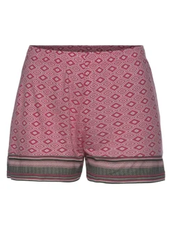Schlafshorts in pink gemustert