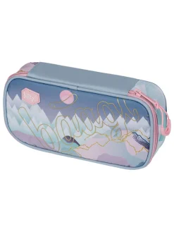 Schlamperetui "Skate Moon" in Hellblau/ Rosa
