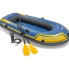 Schlauchboot in Dunkelblau/ Gelb mit Zubehör - (L)236 x (B)114 cm