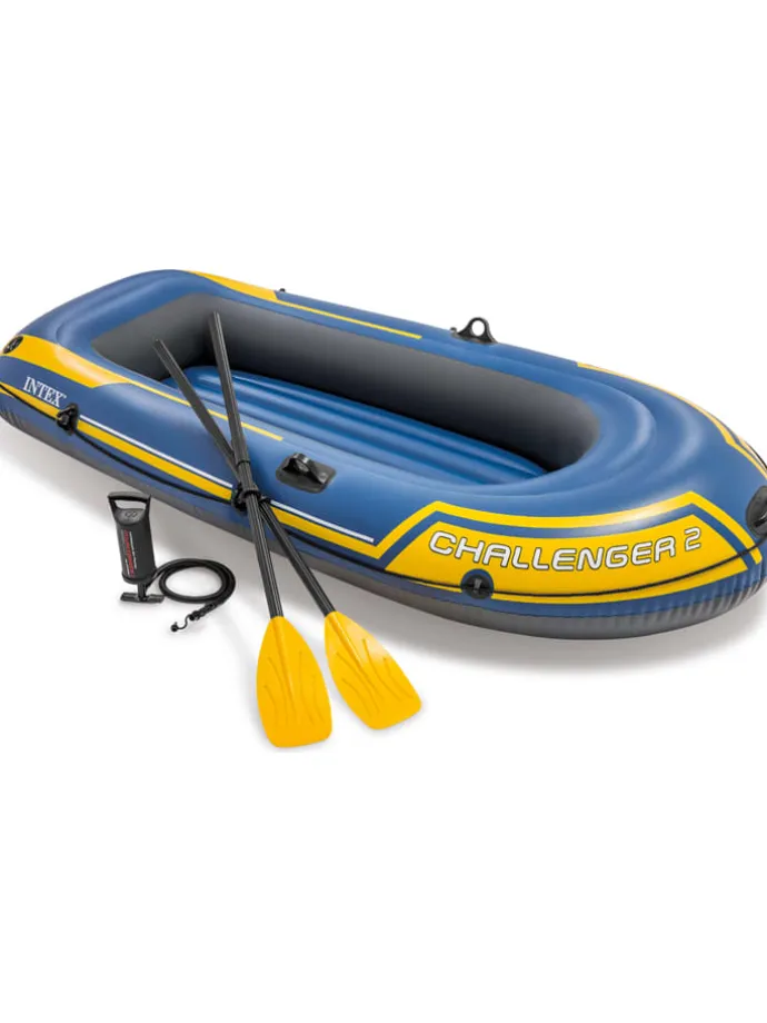 Schlauchboot in Dunkelblau/ Gelb mit Zubehör - (L)236 x (B)114 cm