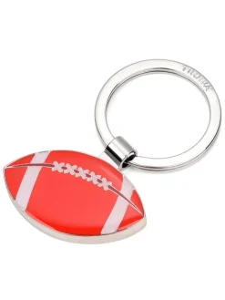 Schlüsselanhänger ''Football'' in Orange/ Silber - (L)6,2 cm