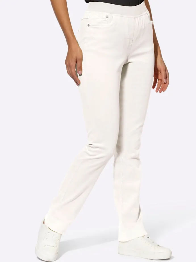 Schlupfjeans in weiß