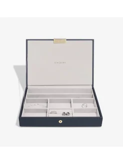 Schmuckkasten "Classic" in Dunkelblau - (B)25 x (H)18 x (T)4,2 cm