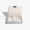 Schmuckkasten in Grau - (B)18 x (H)12,5 x (T)4,5 cm