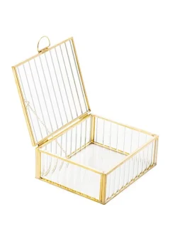 Schmuckkästchen "Grazia" in Transparent/ Gold - (B)13 x (H)5 x (T)11 cm