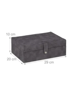 Schmuckkästchen in Grau - (B)29 x (H)10 x (T)20 cm