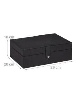 Schmuckkästchen in Schwarz- (B)29 x (H)10 x (T)20 cm
