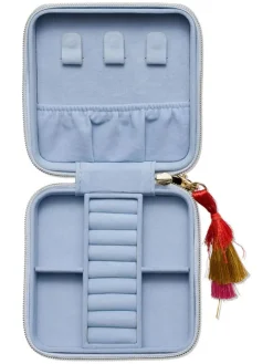 Schmuckkästchen "Treasure Me" in Hellblau  - (L)12,5 x (B)12,5 cm