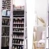 Schmuckschrank LED mit Rollen in Lila